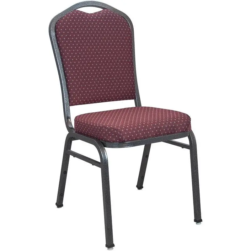 Flash Furniture Advantage Luxury Burgundy-patterned Crown Back Banquet Chair - Brushed Silver Vein, CBMW-202