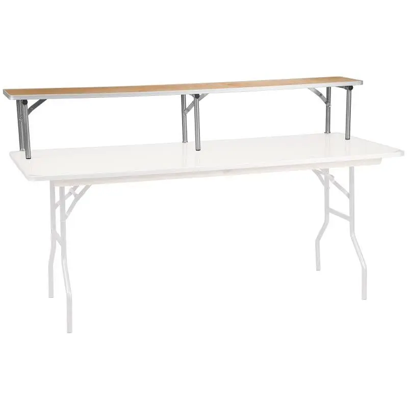 Flash Furniture Amara 72'' x 12'' x 12'' Birchwood Bar Top Riser Metallic Silver Legs, XA-72...