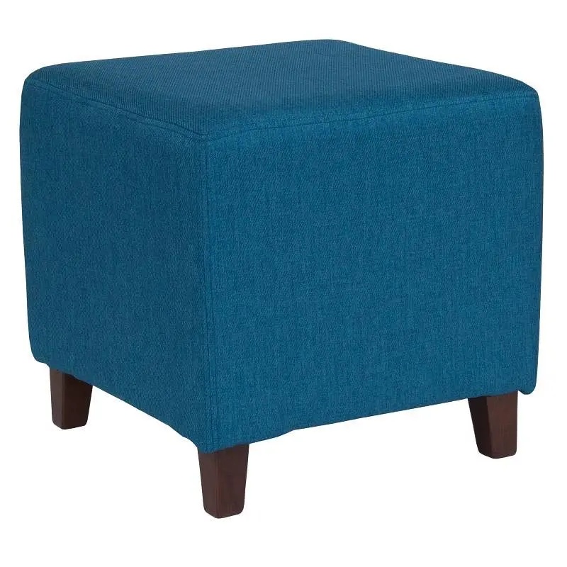 Flash Furniture Ascalon Upholstered Ottoman Pouf Azure Fabric, QY-S09-BLU-GG