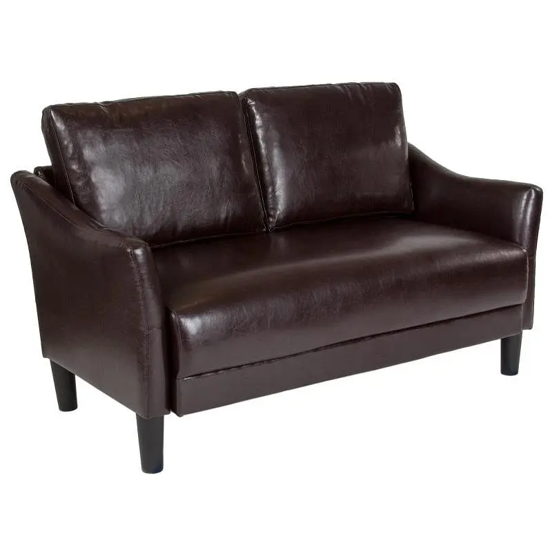 Flash Furniture Asti Upholstered Loveseat Espresso LeatherSoft, SL-SF915-2-BRN-GG