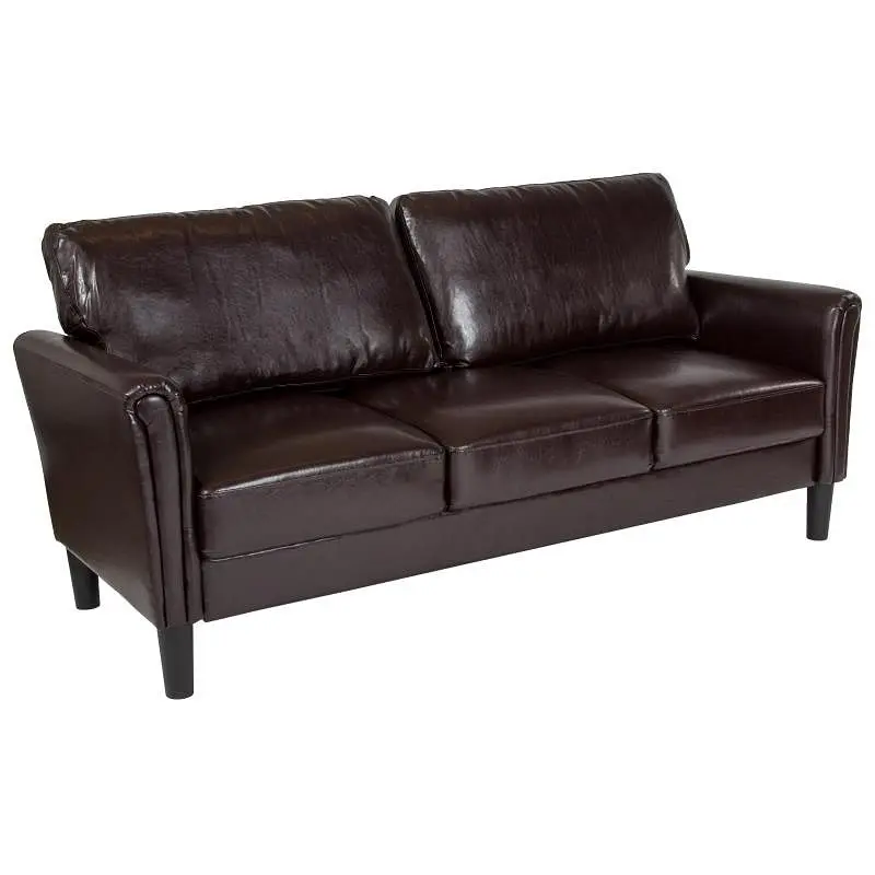 Flash Furniture Bari Upholstered Sofa Brown LeatherSoft, SL-SF920-3-BRN-GG