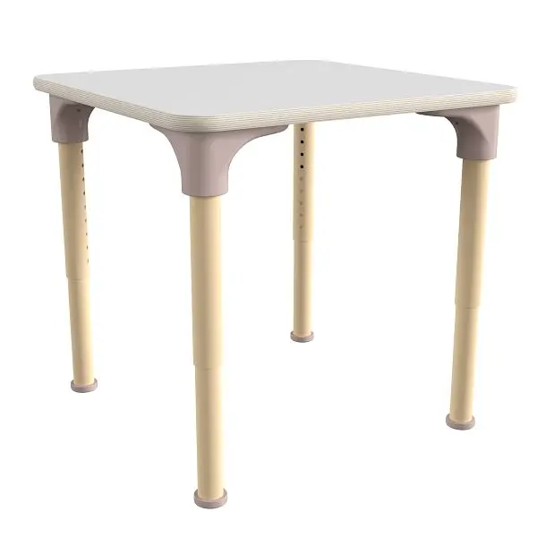 Flash Furniture Bright Beginnings 24" Square Commercial Wooden Classroom Activity Table, Adjustable Legs 15" - 2...