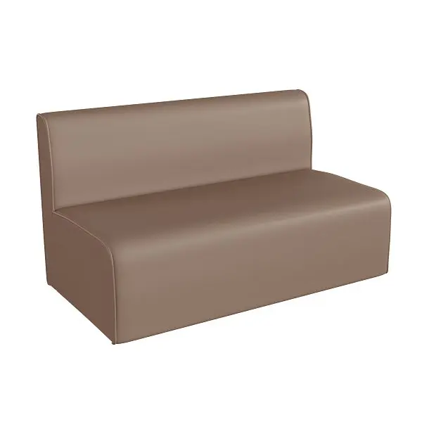 Flash Furniture Bright Beginnings Commercial Grade Modular Classroom Soft Seating, Armless 2-Seater Sofa, Neutral Vinyl, M...