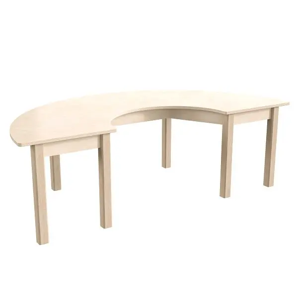 Flash Furniture Bright Beginnings Commercial Grade Wooden Half Circle Preschool Classroom Activity Table, (29.5"W x 5...