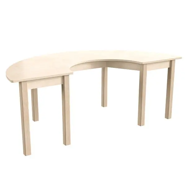 Flash Furniture Bright Beginnings Commercial Grade Wooden Half Circle Preschool Classroom Activity Table, (29.5"W x 5...