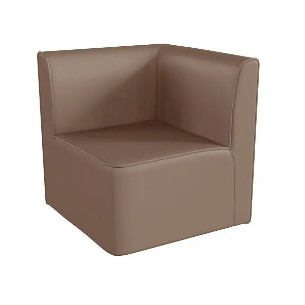 Flash Furniture Bright Beginnings Commercial Grade Modular Classroom Soft Seating, 1-Seater Corner Chair, Neutral Vinyl, M...