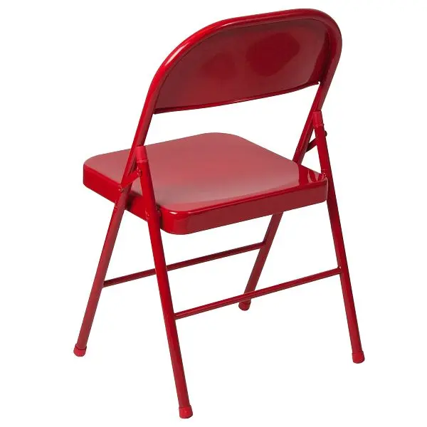 Flash Optimized Furniture HERCULES Series Double Braced Ruby Metal Folding Chair, Pack 2, 2-BD-F002-RED-GG Flash Furniture