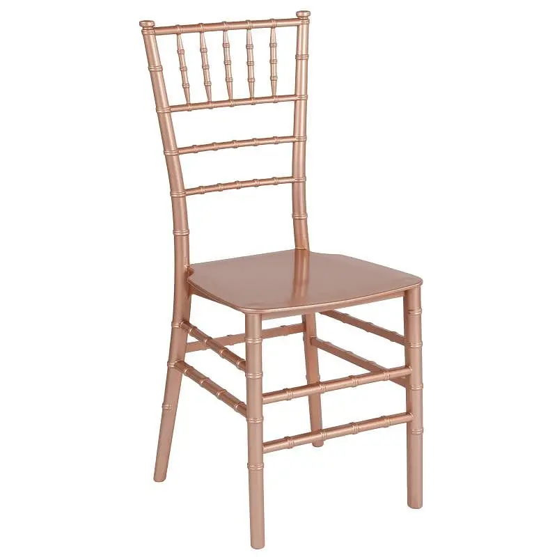 Flash Precision Furniture HERCULES Series Rose Gold Resin Stacking Chiavari Chair, LE-ROSE-M-GG Flash Furniture