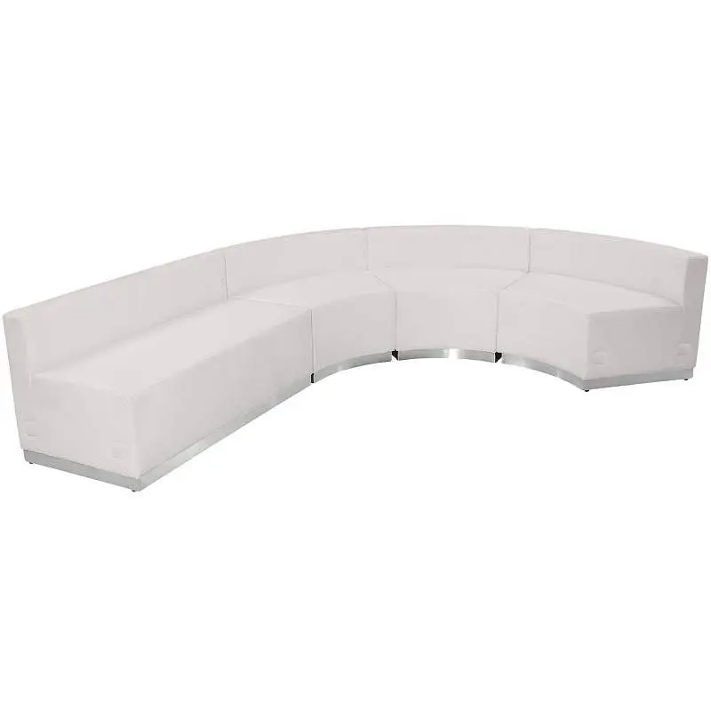 Flash Quality Furniture HERCULES Alon Series Melrose Pure White LeatherSoft Reception Configuration, Fixed Width 103.5&quo...