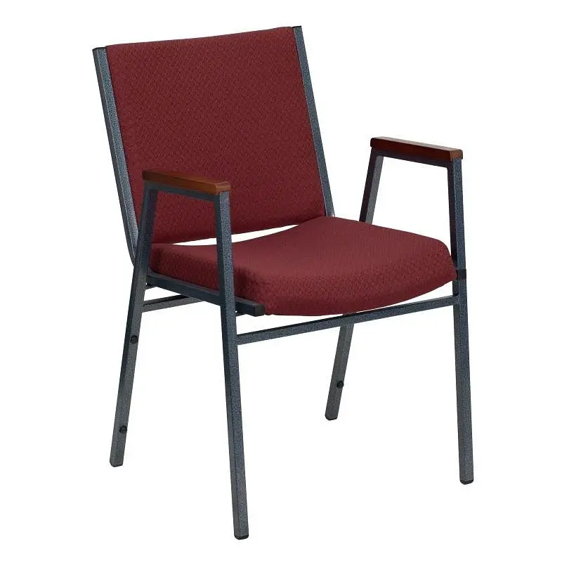 Flash Rapid Furniture HERCULES Series Heavy Duty Burgundy Patterned Fabric Stack Chair Arms, XU-60154--GG Flash Furniture