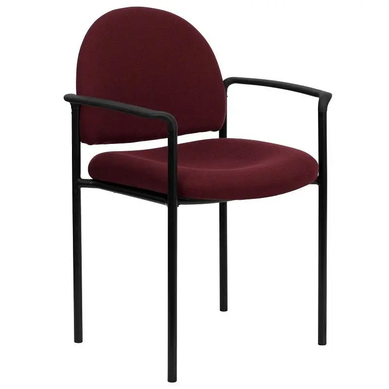 Flash Ready-to-Use Furniture Tiffany Ease Burgundy Fabric Stackable Steel Side Reception Chair Arms, BT-516-1--GG Flash Fu...