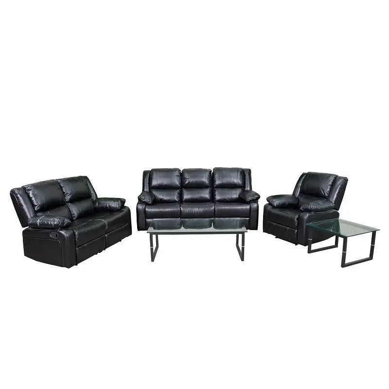 Flash Regular Furniture Harmony Series Black LeatherSoft Reclining Sofa Set, BT-70597-RLS-SET-GG Flash Furniture