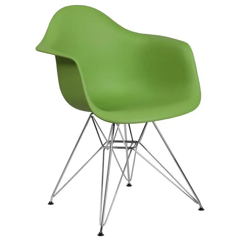 Flash Reinforced Furniture Alonza Series Green ABS Plastic Chair Chrome Base, FH-132-CPP1-GN-GG Flash Furniture