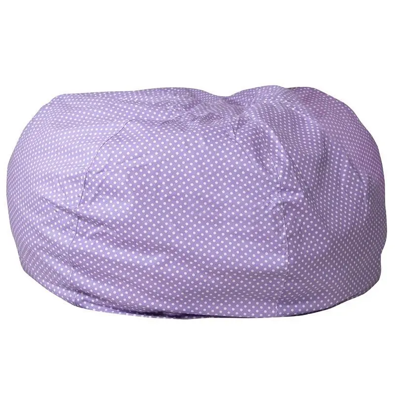 Flash Ribbed Furniture Duncan Oversized Lavender Dot Refillable Bean Bag Chair All Ages, DG-BEAN-LARGE-DOT-PUR-GG Flash Fu...