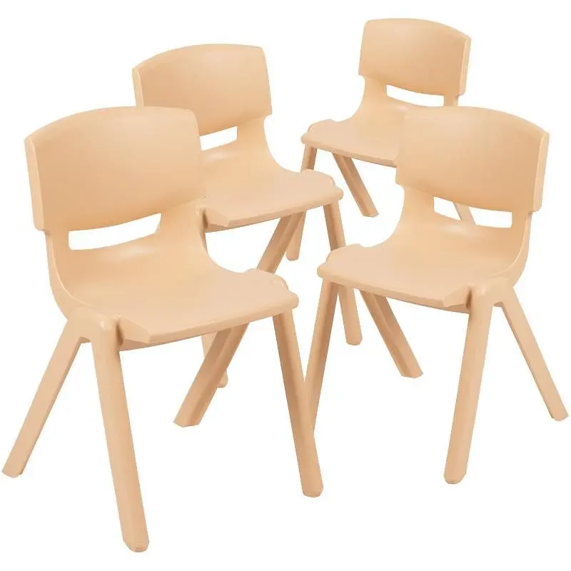 Flash Rugged Furniture Whitney 4 Pack Natural Acetal Stackable School Chair 13.25" Seat Height, 4-YU-YCX4-004-NAT-GG ...