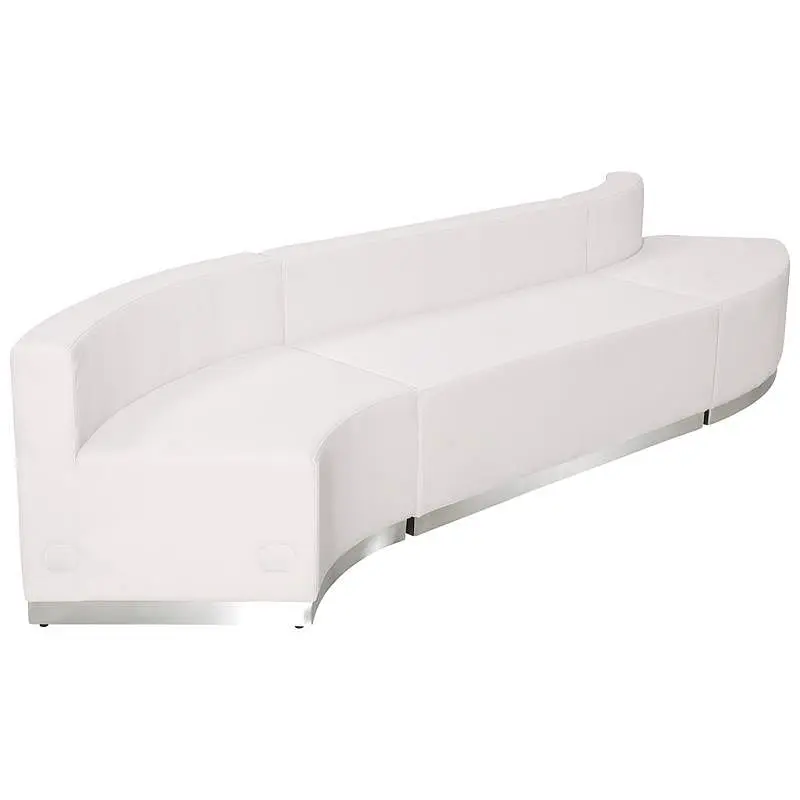 Flash Scratch-Resistant Furniture HERCULES Alon Series Melrose White LeatherSoft Reception Configuration, Maximum Depth 41...