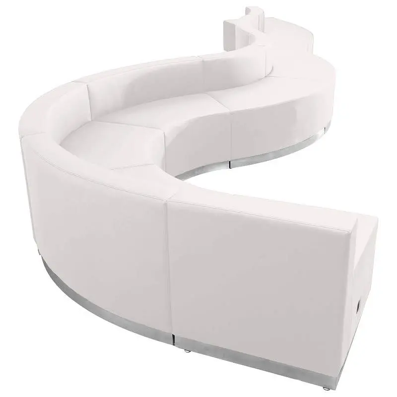 Flash Slim Furniture HERCULES Alon Series Melrose Snow White LeatherSoft Reception Configuration, Fixed Width 236", 9...
