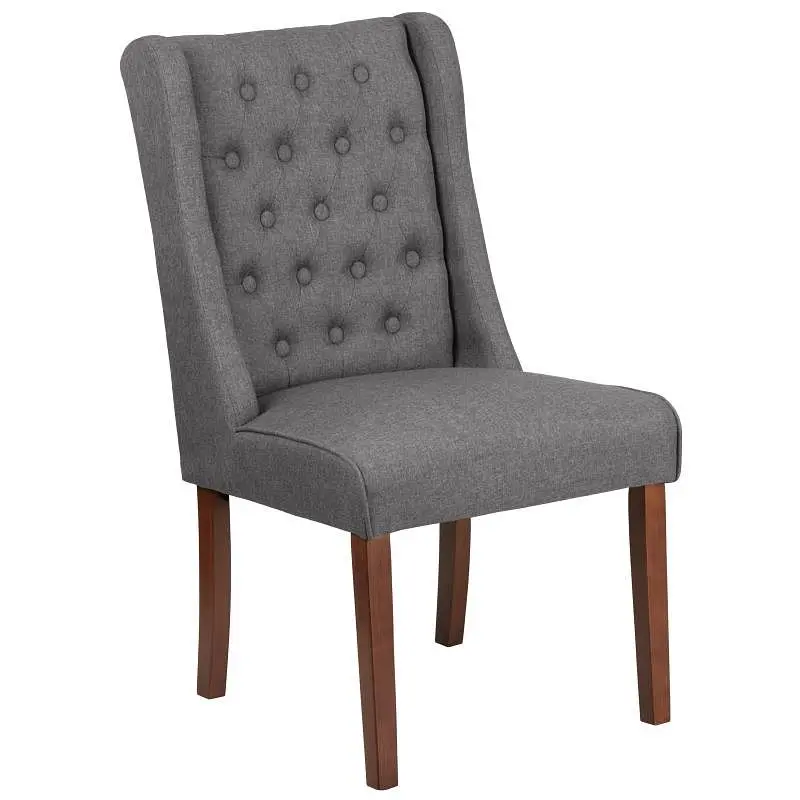 Flash Small Furniture HERCULES Preston Series Gray Fabric Tufted Parsons Chair, QY-A91-GY-GG Flash Furniture