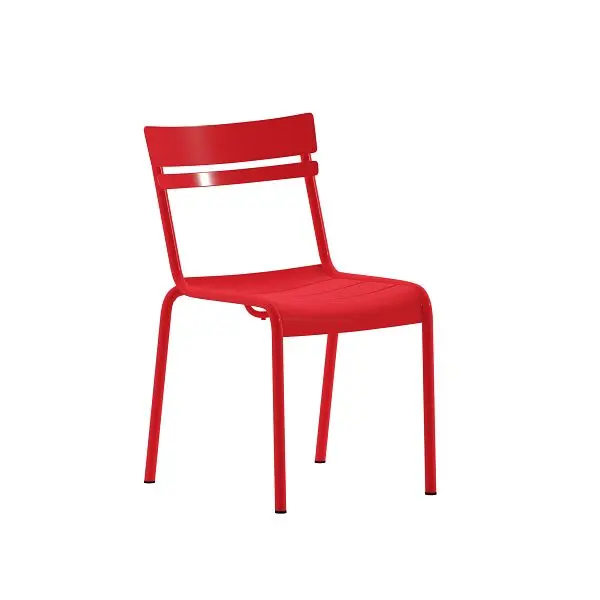 Flash Small Furniture Nash Commercial Grade Metal Steel Stack Chair, Indoor-Outdoor Armless Chair 2 Slat Back Red, XU-CH-1...
