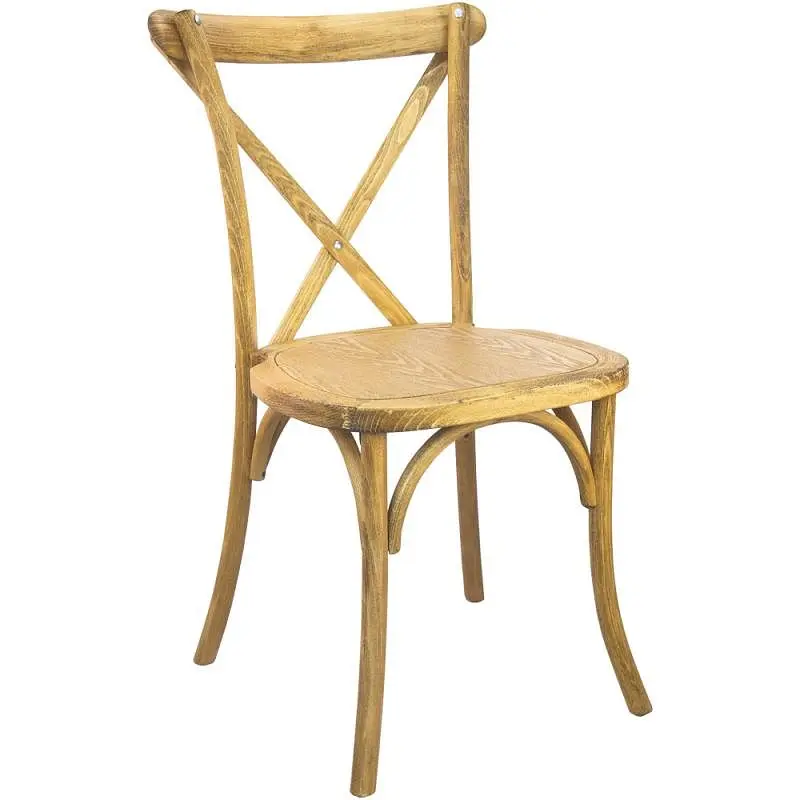 Flash Smooth Furniture Advantage Hand Scraped Plain X-Back Chair, X-BACK-NAT Flash Furniture