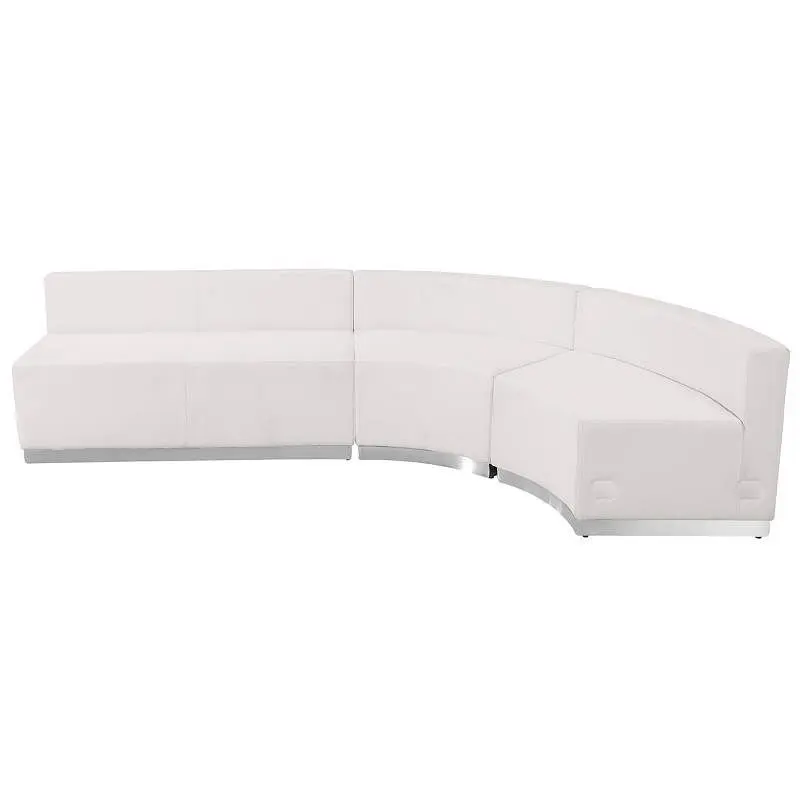 Flash Smooth Furniture HERCULES Alon Series Melrose White LeatherSoft Reception Configuration, Fixed Width 103.5", 3 ...