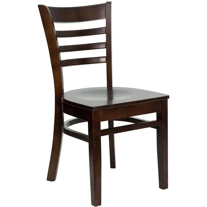 Flash Smooth Furniture HERCULES Series Ladder Back Walnut Wood Restaurant Chair, XU-DGW0005LAD-WAL-GG Flash Furniture