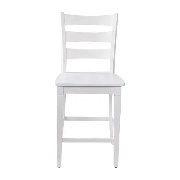 Flash Smooth Furniture Liesel Commercial Wooden Timeless Laddersupport Counter Height Barstool Solid Wood Seat, Antique Br...