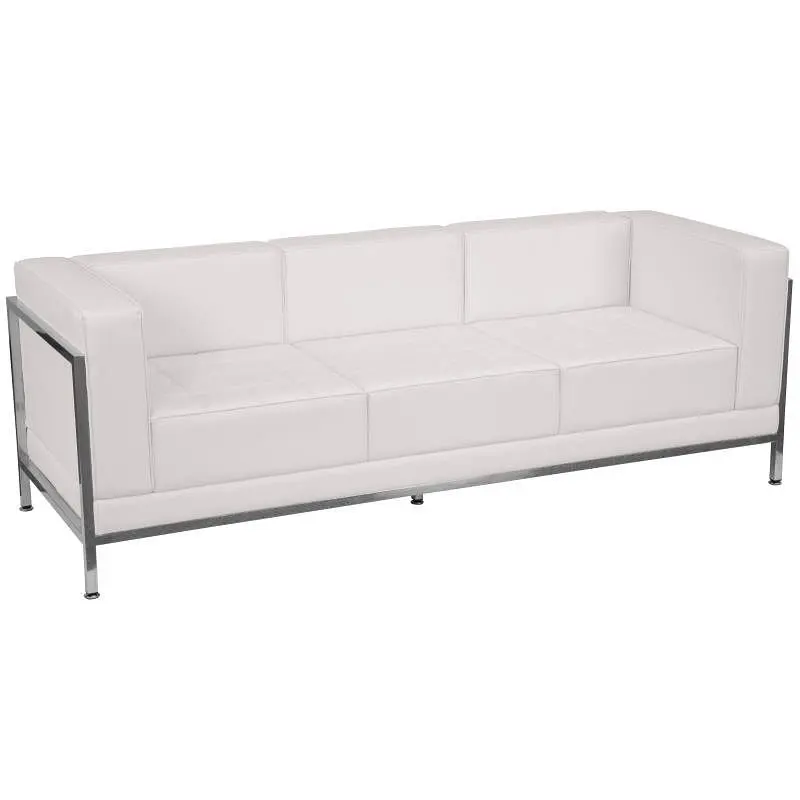 Flash Streamlined Furniture HERCULES Imagination Series Contemporary Melrose White LeatherSoft Sofa Encasing Frame, ZB-IMA...