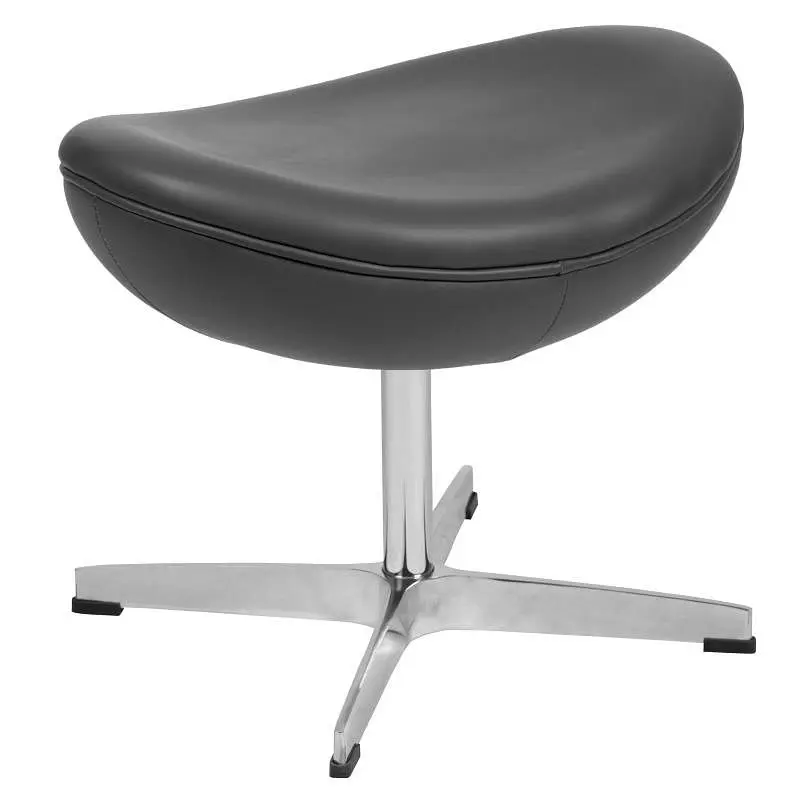 Flash Streamlined Furniture Rally Gray LeatherSoft Saddle Wing Ottoman, ZB-WING-GY-OTT-LEA-GG Flash Furniture