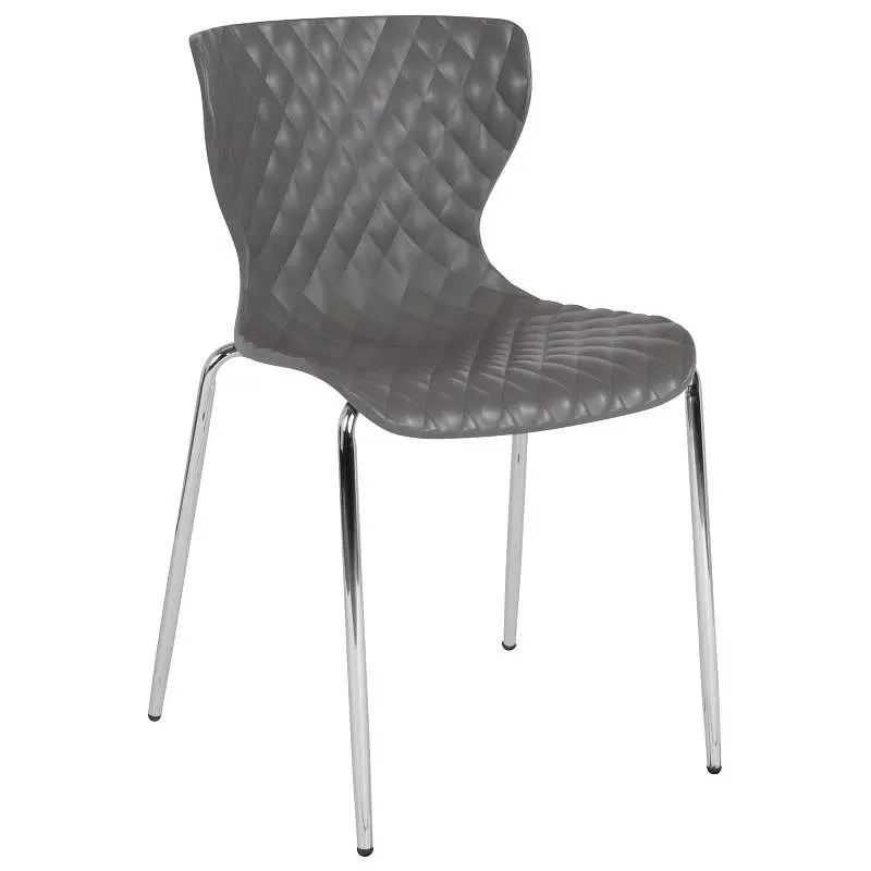 Flash Super-Strong Furniture Lowell Contemporary Design Gray Delrin Stack Chair, LF-7-07C-GRY-GG Flash Furniture