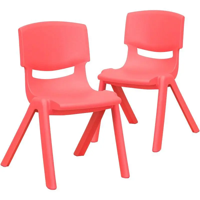 Flash Trusted Furniture Whitney 2 Pack Red Plastic Stackable School Chair 12" Seat Height, 2-YU-YCX-001-RED-GG Flash ...