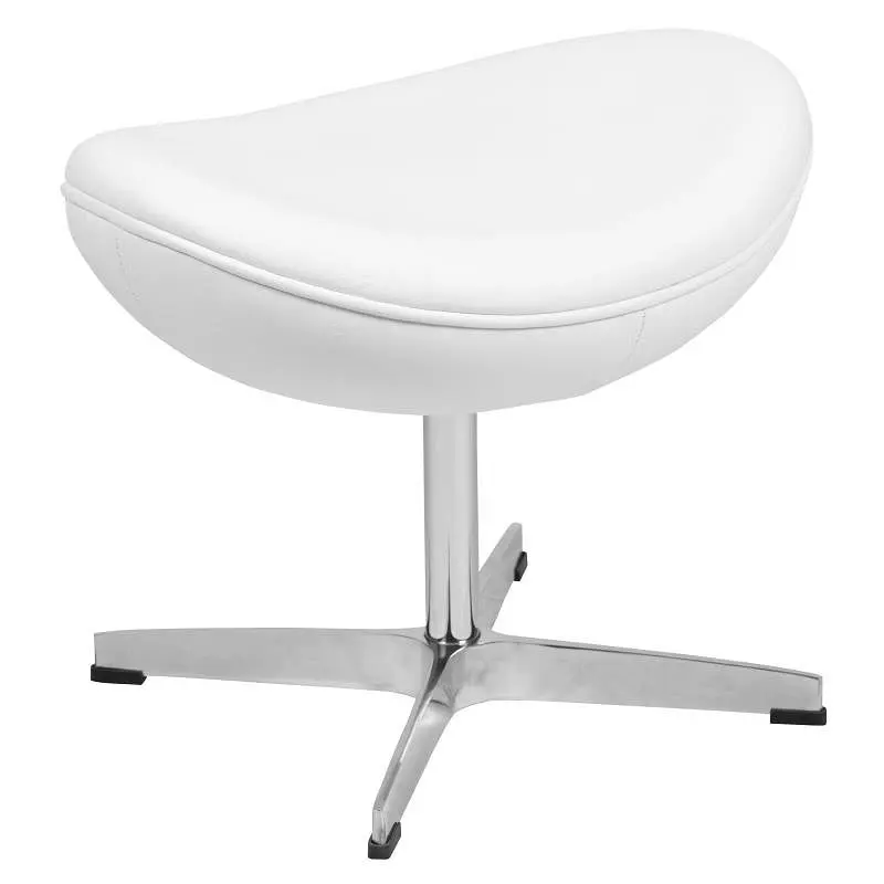 Flash Ultra-Strong Furniture Rally Ivory LeatherSoft Saddle Wing Ottoman, ZB-WING-WH-OTT-LEA-GG Flash Furniture