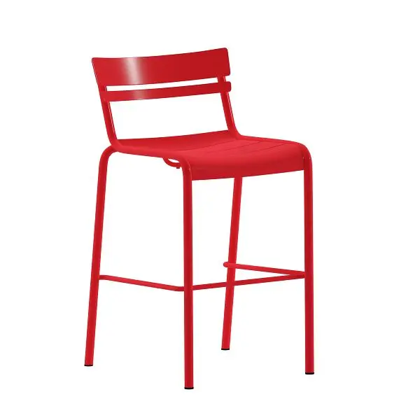 Flash Universal Furniture Nash Commercial Grade Red Metal Indoor-Outdoor Bar Height Stool 2 Slats, XU-CH-10318-B-RED-GG Fl...