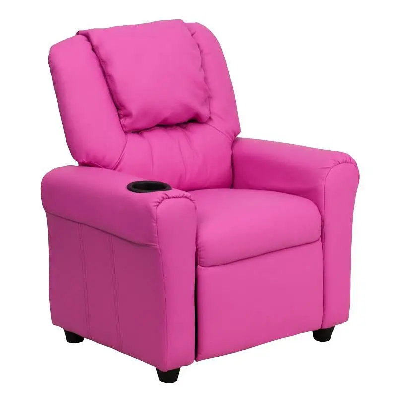 Flash Universal Furniture Vana Contemporary Hot Pink Vinyl Kids Recliner Cup Holder and Headrest, DG-ULT-KID-HOT-PINK-GG F...