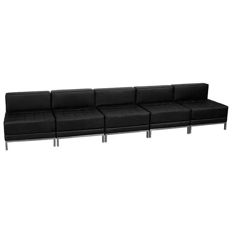 Flash Versatile Furniture HERCULES Imagination Series Black LeatherSoft Lounge Set, 5 Pieces, ZB-IMAG-MIDCH-5-GG Flash Fur...