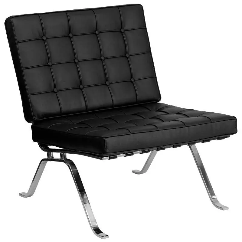 Flash Visible Furniture HERCULES Flash Series Onyx LeatherSoft Lounge Chair Curved Legs, ZB-FLASH-801-CHAIR-BK-GG Flash Fu...