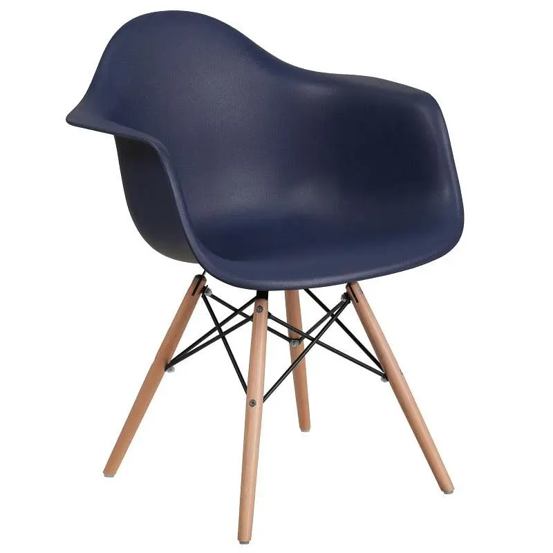 Flash Water-Resistant Furniture Alonza Series Navy Nylon Chair Wooden Legs, FH-132-DPP-NY-GG Flash Furniture