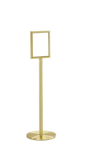 Glaro Deluxe Double Sided Floor Standing Indication Frame, Satin Naval Brass conclude, 11"x 8½", Portrait, F411...