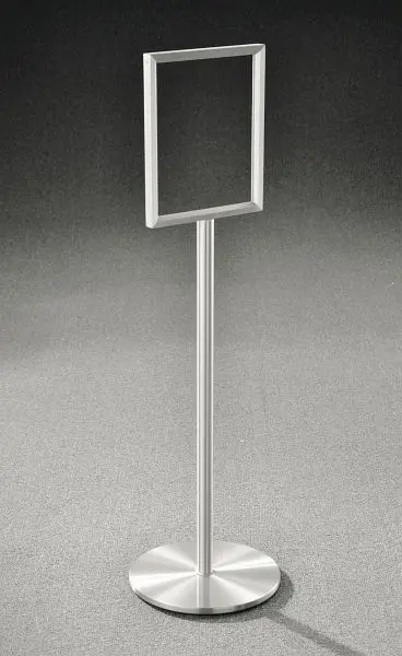 Glaro Double Sided Floor Standing Indication Frame, Satin Aluminum conclude, 11"x14", Portrait, F41411-SA