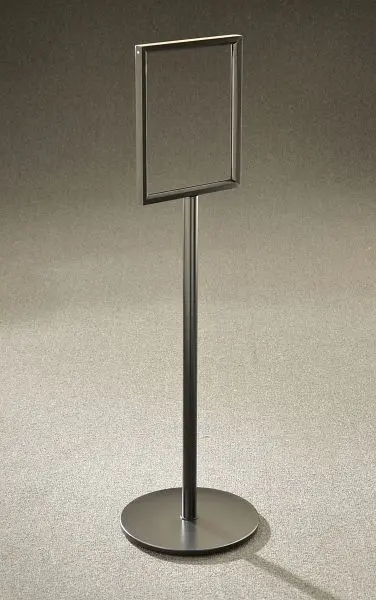 Glaro Double Sided Floor Standing Indication Frame, Satin Midnight Black conclude, 11"x14", Portrait, F41411-BK