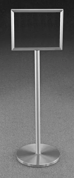 Glaro Double Sided Floor Standing Indication Frame, Satin AL conclude, 14"x11", Landscape, F41114-SA