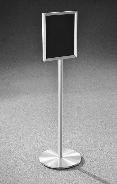 Glaro Oversized Single Sided Floor Standing Indication Frame, Satin Aluminium conclude, 11"x 14", Portrait, Back...