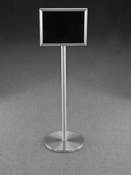 Glaro Single Sided Floor Standing Indication Frame, Satin AL conclude, 11"x14", Landscape, Backer Panel & Cl...