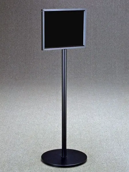 Glaro Single Sided Floor Standing Indication Frame, Satin Black conclude, 11"x14", Landscape, Backer Panel &...