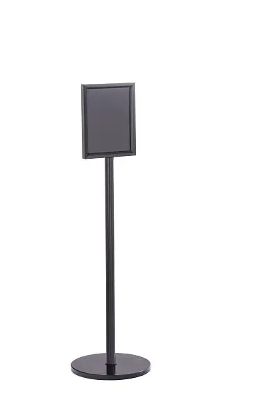 Glaro Single Sided Floor Standing Indication Frame, Satin Carbon Black conclude, 11" x 8½", Portrait, Backer Pa...