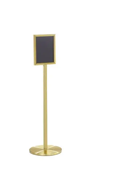 Glaro Single Sided Floor Standing Indication Frame, Satin Brass conclude, 11" x 8½", Portrait, Backer Panel &am...