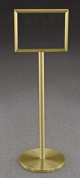Glaro UV-Resistant Double Sided Floor Standing Indication Frame, Satin Red Brass conclude, 14"x11", Landscape, F...
