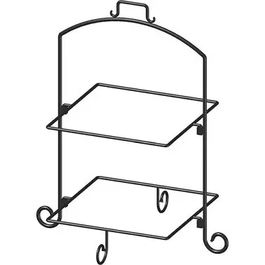 International Genuine Tableware Buffet Iron Black 2 Tier (13") Square Wire Stand, Black, WR-132 International Tableware