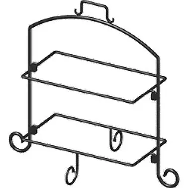 International Improved Tableware Buffet Wrought Iron Black 2 Tier (14 x 7-1/2) Rectangular Wire Stand, Black, WR-152 Inter...