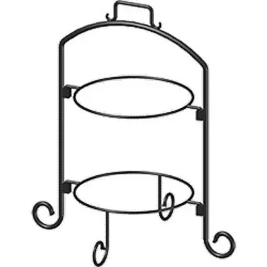 International Tableware Buffet Ductile Iron Black 2 Tier (9") Round Wire Stand, Black, WR-102
